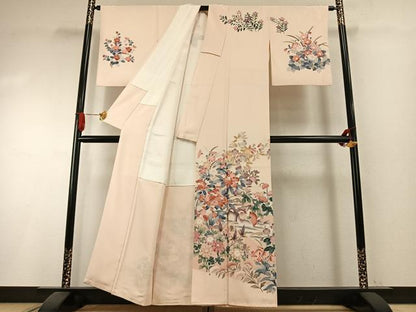 平和屋着物●訪問着　友禅　作家物　花鳥文　正絹　逸品　AABI1265fy