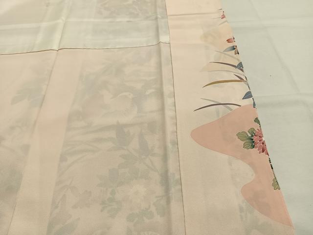 平和屋着物●訪問着　友禅　作家物　花鳥文　正絹　逸品　AABI1265fy
