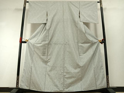 平和屋着物●本場大島紬　白大島　一元7マルキ　亀甲花文　正絹　逸品　AABI1266fy