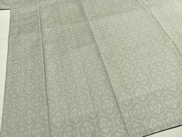 平和屋着物●本場大島紬　白大島　一元7マルキ　亀甲花文　正絹　逸品　AABI1266fy