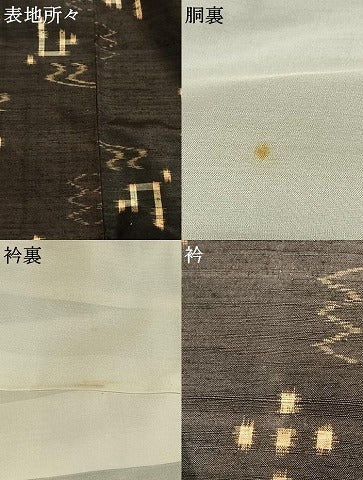 平和屋着物●国指定重要無形文化財　本場久米島紬　手織　琉球絣　正絹　逸品　AABI1267fy