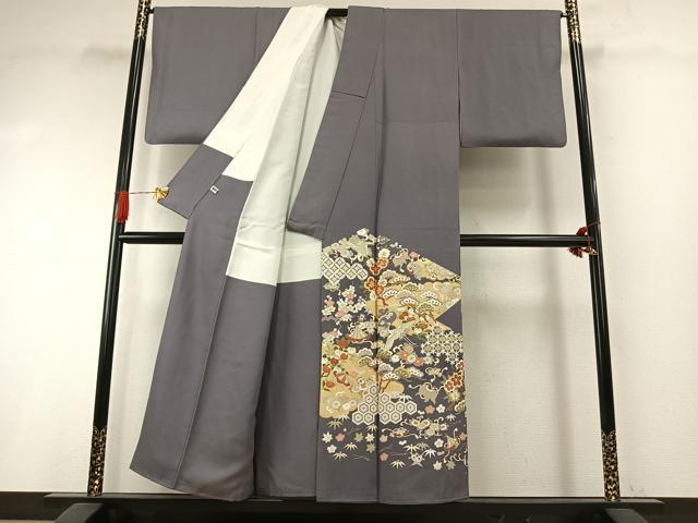 平和屋着物●創業460年・千總　色留袖　駒刺繍　松竹梅　飛鶴文　金彩　正絹　逸品　AABI1269fy
