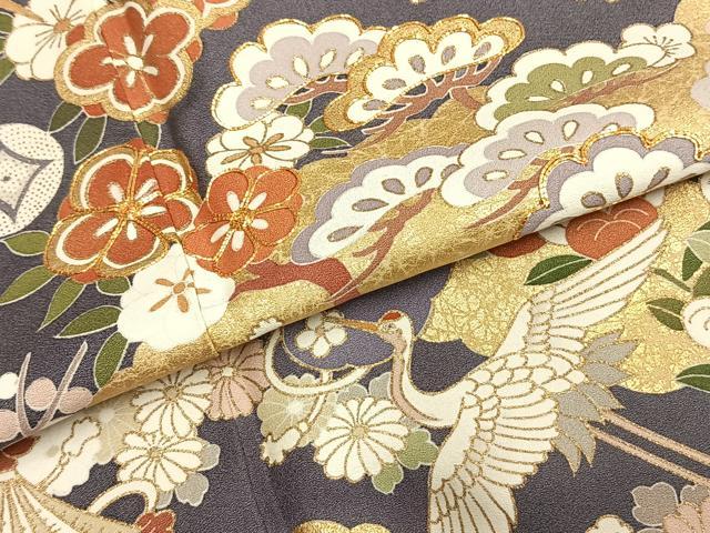 平和屋着物●創業460年・千總　色留袖　駒刺繍　松竹梅　飛鶴文　金彩　正絹　逸品　AABI1269fy