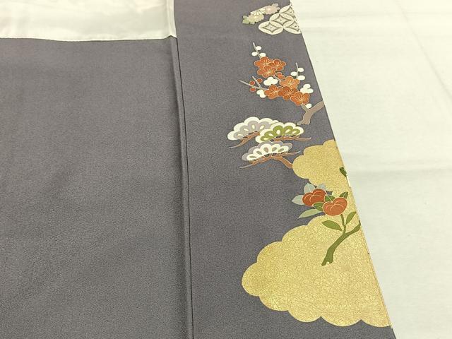 平和屋着物●創業460年・千總　色留袖　駒刺繍　松竹梅　飛鶴文　金彩　正絹　逸品　AABI1269fy