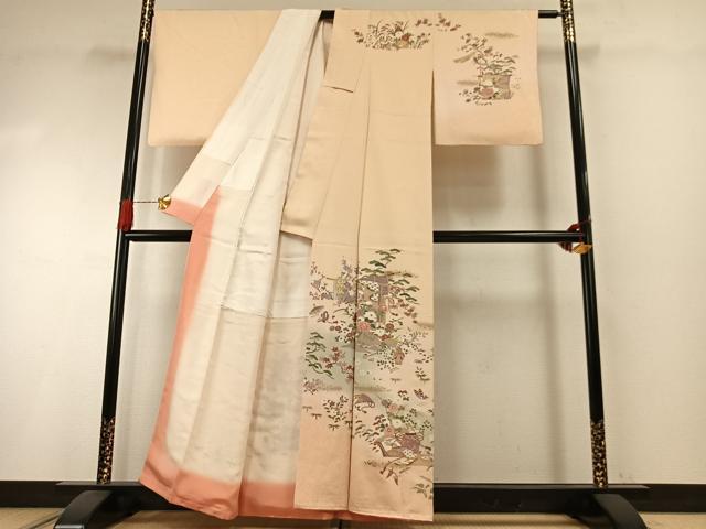 平和屋着物●訪問着　松竹梅　暈し染め　金彩　正絹　逸品　AABI1272fy