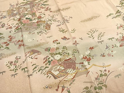 平和屋着物●訪問着　松竹梅　暈し染め　金彩　正絹　逸品　AABI1272fy