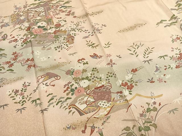 平和屋着物●訪問着　松竹梅　暈し染め　金彩　正絹　逸品　AABI1272fy