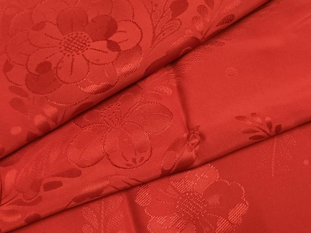 平和屋着物●振袖用長襦袢　袷　辻が花地紋　紅海老茶色　正絹　逸品　AABI1273fy