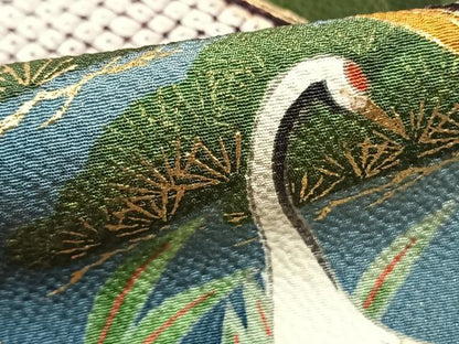 平和屋着物●豪華振袖　熨斗花鳥文　暈し染め　金彩　正絹　逸品　AABI1274fy