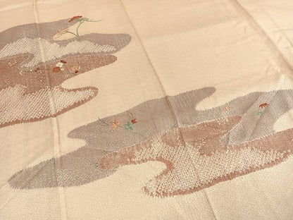 平和屋着物●訪問着　絞り　刺繍　松竹梅　金糸　正絹　逸品　AABI1275fy