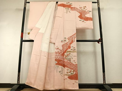 平和屋着物●訪問着　作家物　雅堂　絞り　松竹梅　金銀彩　正絹　逸品　AABI1276fy