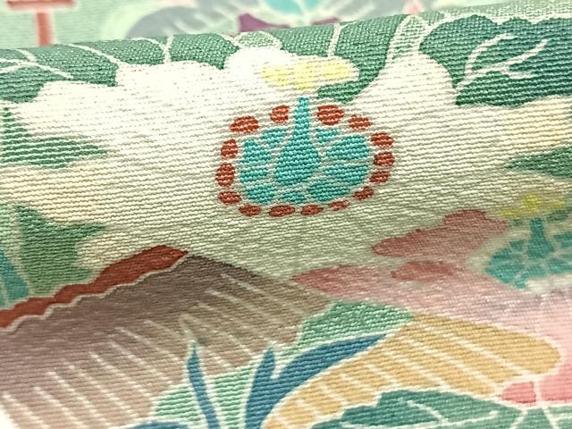 平和屋着物●本加賀友禅作家 岡本幸治　訪問着　枝花文　正絹　逸品　AABI1279fy