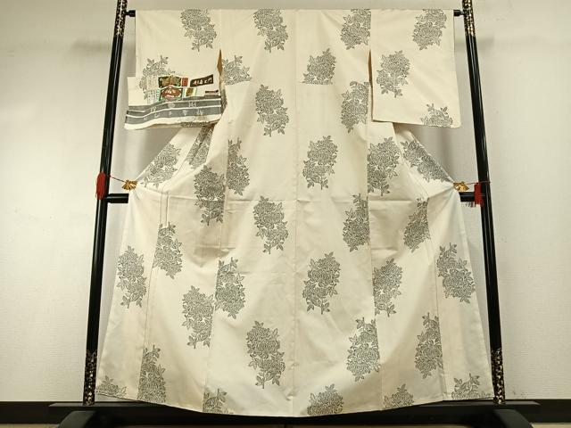 平和屋着物●都喜ヱ門　本場大島紬　白大島　カタス9マルキ　地空き　藤絹織物謹製　手織　岬めぐり　証紙付き　正絹　逸品　AABI1280fy