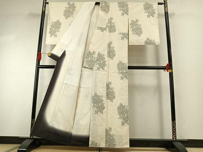 平和屋着物●都喜ヱ門　本場大島紬　白大島　カタス9マルキ　地空き　藤絹織物謹製　手織　岬めぐり　証紙付き　正絹　逸品　AABI1280fy