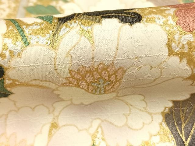 平和屋着物●訪問着　扇面花文　暈し染め　金彩　正絹　逸品　AABI1282fy