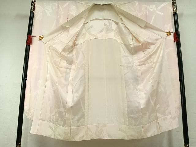 平和屋着物●振袖用長襦袢　無双仕立て　リボン地紋　暈し染め　正絹　逸品　AABI1284fy