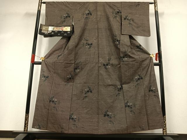 平和屋着物●都喜ヱ門　本場大島紬　泥染め　カタス7マルキ　総絣　藤絹織物謹製　手織　黄金の絆　証紙付き　正絹　逸品　AABI1285fy