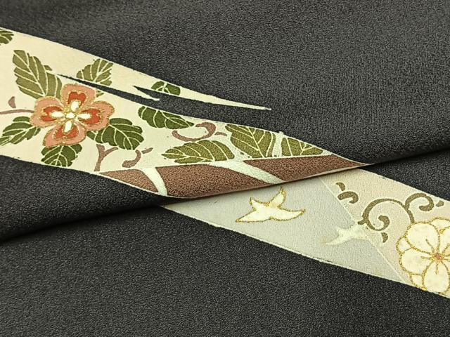 平和屋着物●訪問着　友禅　花鳥文　金彩　正絹　逸品　AABI1287fy