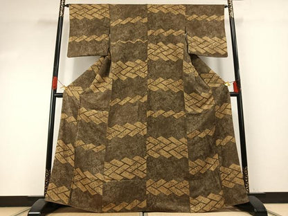 平和屋着物●上質な小紋　辻が花　正絹　逸品　AABI1291fy