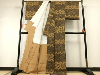 平和屋着物●上質な小紋　辻が花　正絹　逸品　AABI1291fy