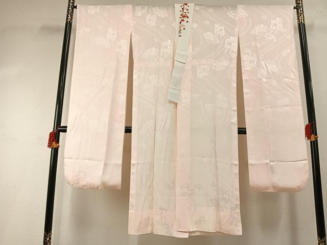 平和屋着物●豪華振袖・長襦袢(無双仕立て)セット　草花文　暈し染め　金彩　ロング丈　半衿刺繍　正絹　逸品　AABI1299fy