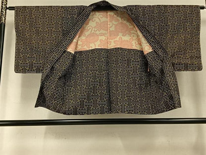 平和屋着物●本場大島紬　龍郷絣　秋名バラ　アンサンブル　反端付き　正絹　逸品　AABI1301fy