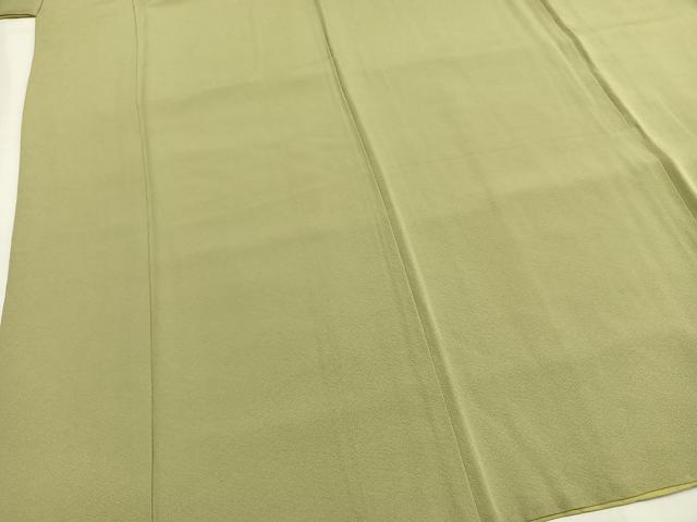 平和屋着物●上質な色無地　抹茶色　正絹　逸品　AABI1306fy