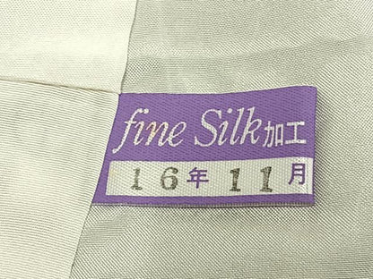 平和屋着物●上質な色無地　抹茶色　正絹　逸品　AABI1306fy