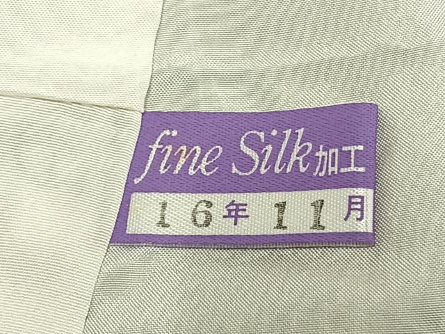 平和屋着物●上質な色無地　抹茶色　正絹　逸品　AABI1306fy