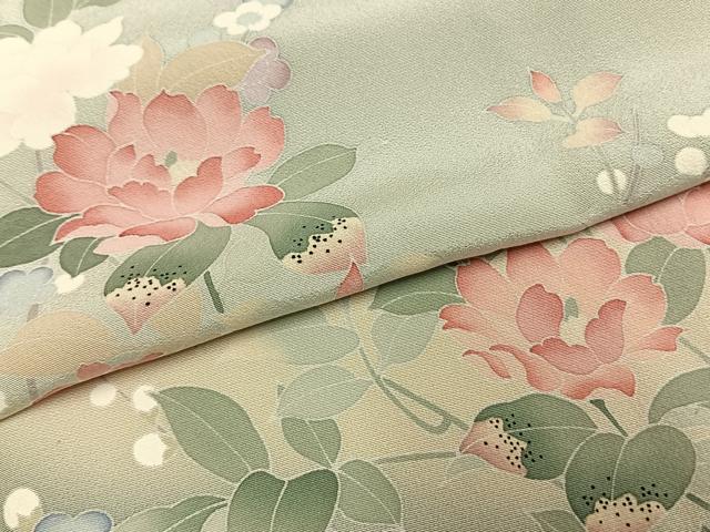 平和屋着物●訪問着　友禅　作家物　枝花文　暈し染め　正絹　逸品　AABI1309fy