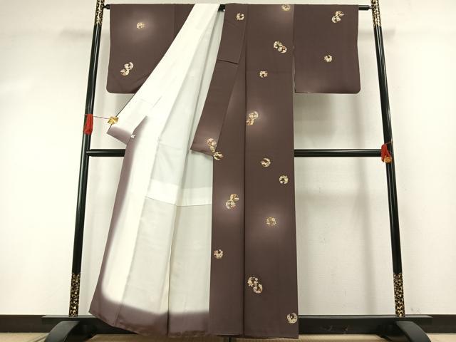 平和屋着物●上質な小紋　総刺繍　松竹梅　暈し染め　金糸　正絹　逸品　AABI1310fy