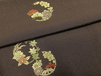 平和屋着物●上質な小紋　総刺繍　松竹梅　暈し染め　金糸　正絹　逸品　AABI1310fy