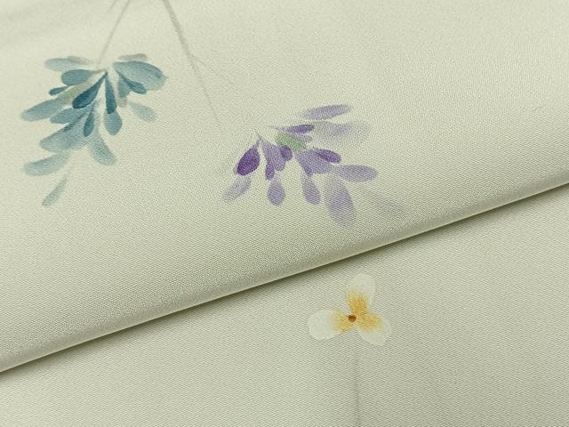 平和屋着物●本加賀友禅作家 内嶋さつき 　長襦袢　袷　手描き　草花文　さが美扱い　正絹　逸品　AABI1312fy