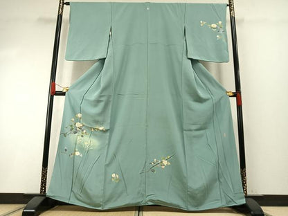平和屋着物●訪問着　友禅　作家物　峰山　枝花文　暈し染め　正絹　逸品　AABI1313fy