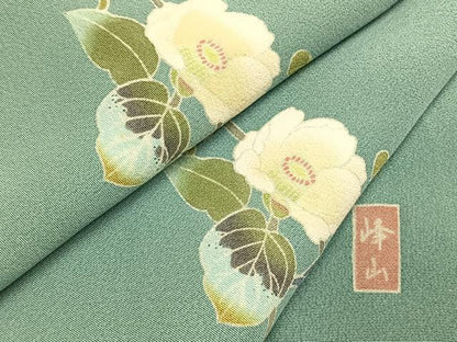平和屋着物●訪問着　友禅　作家物　峰山　枝花文　暈し染め　正絹　逸品　AABI1313fy