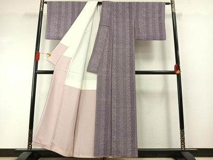 平和屋着物●江戸小紋　間道　正絹　逸品　AABI1318fy