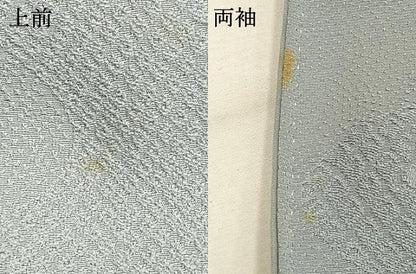 平和屋着物●上質な色無地　流水花地紋　水色　正絹　逸品　AABI1319fy