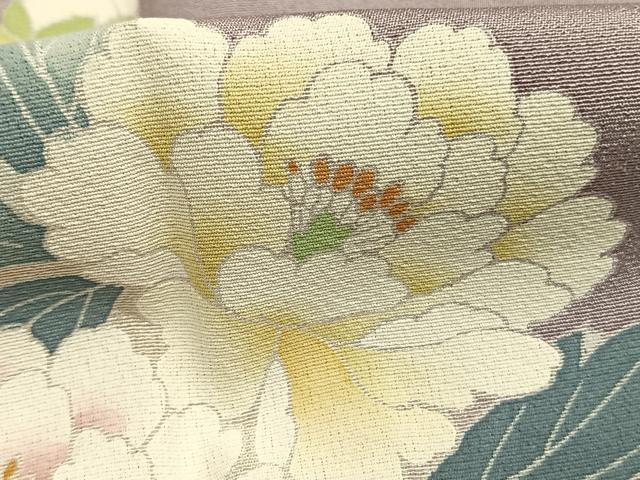 平和屋着物●友禅作家　岡部修治　訪問着　草花文　暈し染め　正絹　逸品　AABI1320fy