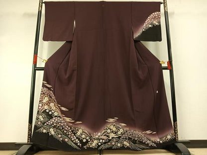 平和屋着物●訪問着　作家物　辻が花　絞り　暈し染め　金彩　正絹　逸品　AABI1322fy