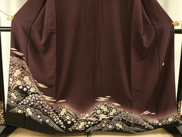 平和屋着物●訪問着　作家物　辻が花　絞り　暈し染め　金彩　正絹　逸品　AABI1322fy