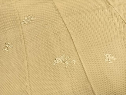 平和屋着物●訪問着　お召地　総刺繍　花鳥文　金糸　正絹　逸品　AABI1324fy