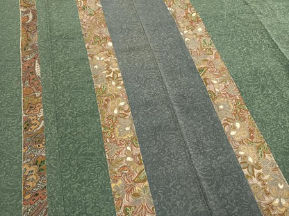 平和屋着物●訪問着　紬地　花間道　金糸　金彩　正絹　逸品　AABI1325fy