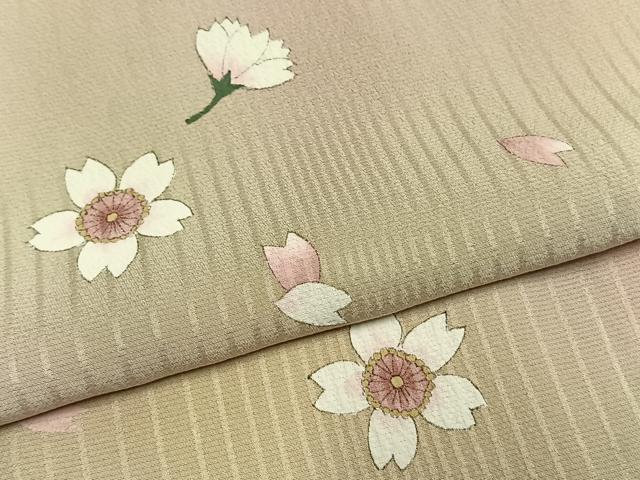 平和屋着物●河野雅之　訪問着　舞桜文　暈し染め　正絹　逸品　AABI1327fy