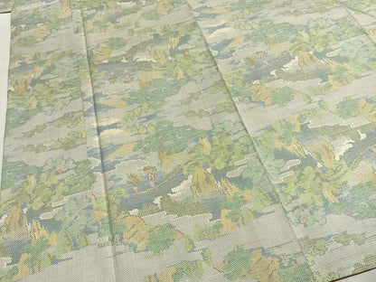平和屋着物●本場大島紬　白大島　一元7マルキ　風景文　正絹　逸品　AABI1329fy