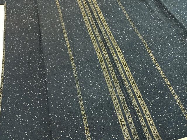 平和屋着物●上質な小紋　作家物　唐草花間道　金彩　ロング丈　正絹　逸品　AABI1330fy