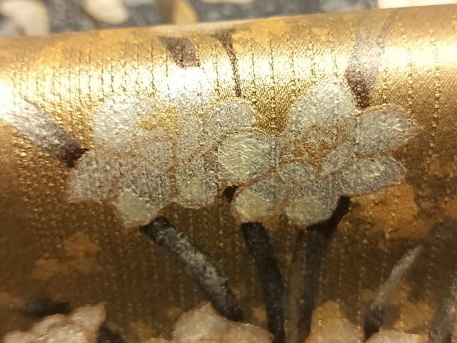 平和屋着物●訪問着　色紙重ね花文　暈し染め　銀糸　金銀彩　正絹　逸品　AABI1332fy
