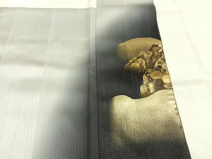 平和屋着物●訪問着　色紙重ね花文　暈し染め　銀糸　金銀彩　正絹　逸品　AABI1332fy