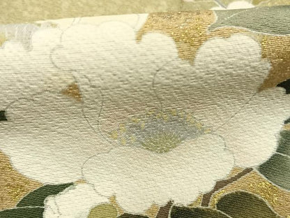 平和屋着物●訪問着　友禅　花鳥文　暈し染め　金銀彩　正絹　逸品　AABI1333fy