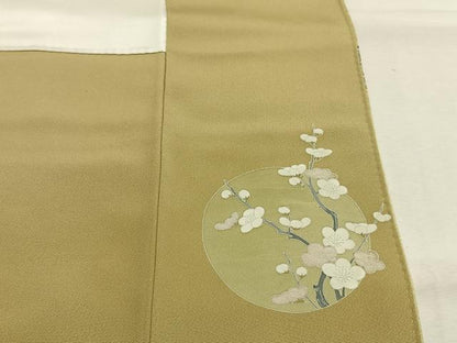 平和屋着物●訪問着　友禅　花鳥文　暈し染め　金銀彩　正絹　逸品　AABI1333fy