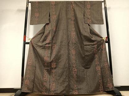 平和屋着物●上質な紬　花間道　ろうけつ染　正絹　逸品　未使用　AABI1343fy